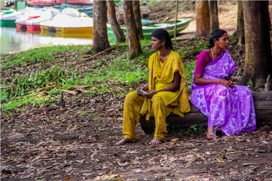 Locals at Kundala lake Tea Garden Munnar Kerala Incredible India