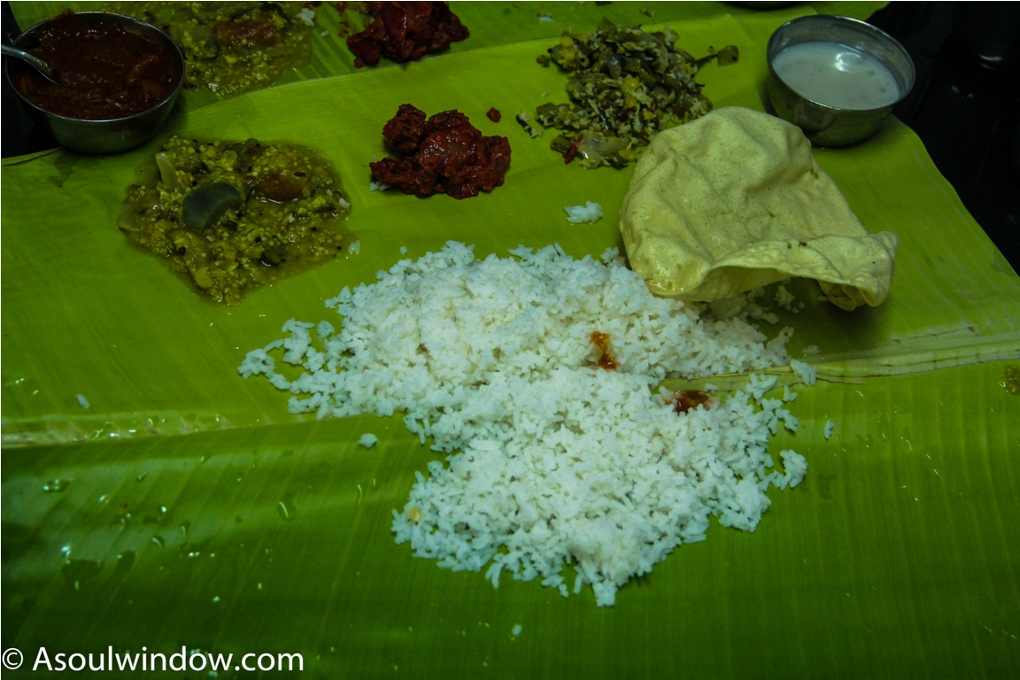 Sadya vegetarian meal. Tea Garden Munnar Kerala Incredible India