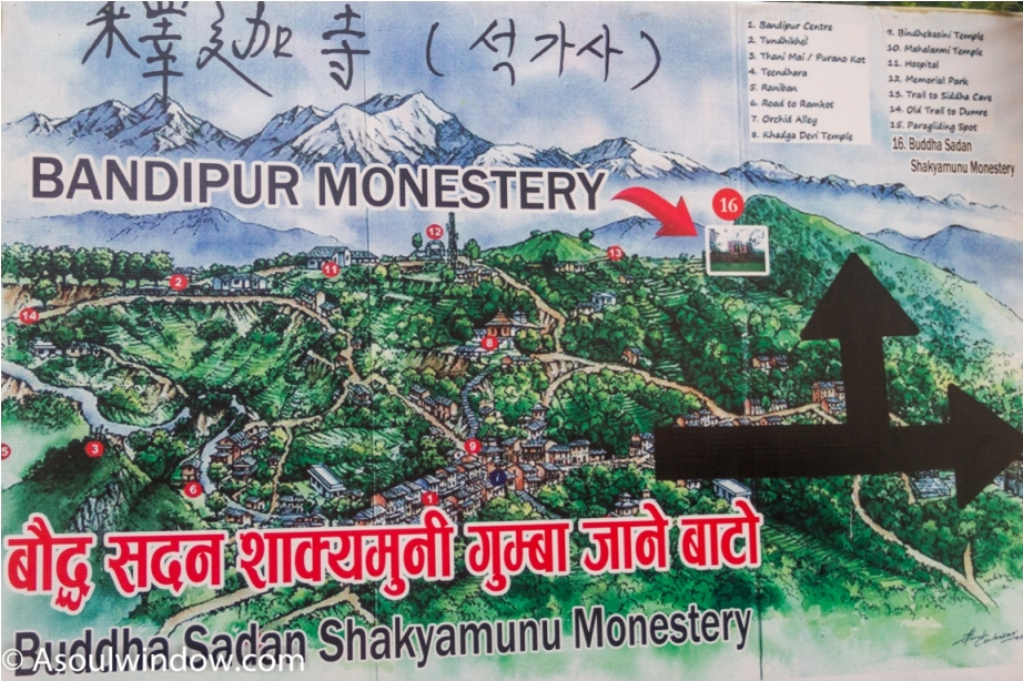 Map of Bandipur, Nepal