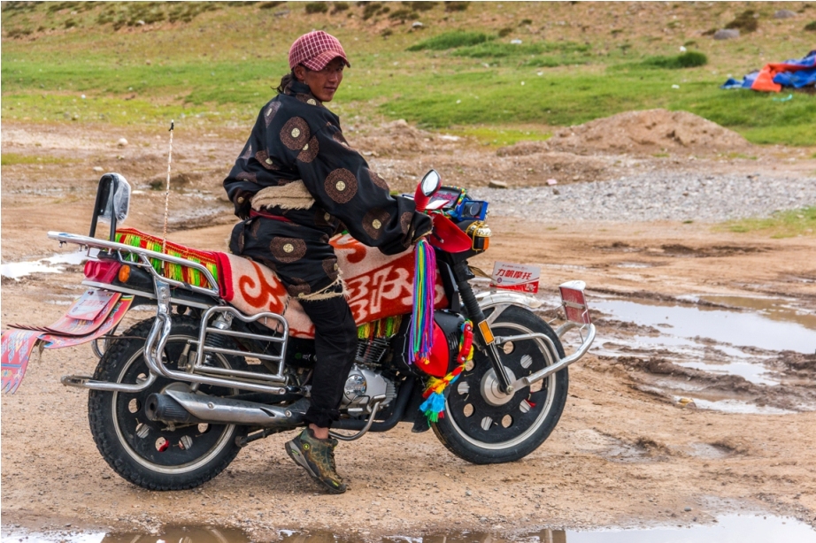 Local Tibetan bike Kailasha Mansarovar Parikrama China Tibet