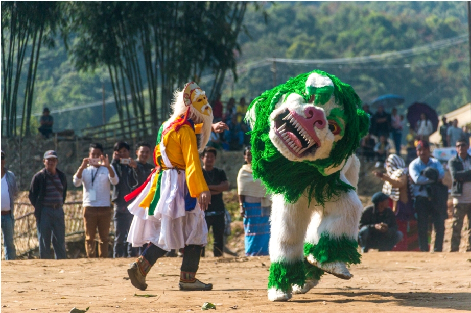 Basar Confluence Bas Con Arunachal Pradesh India Tawang Lion Dance