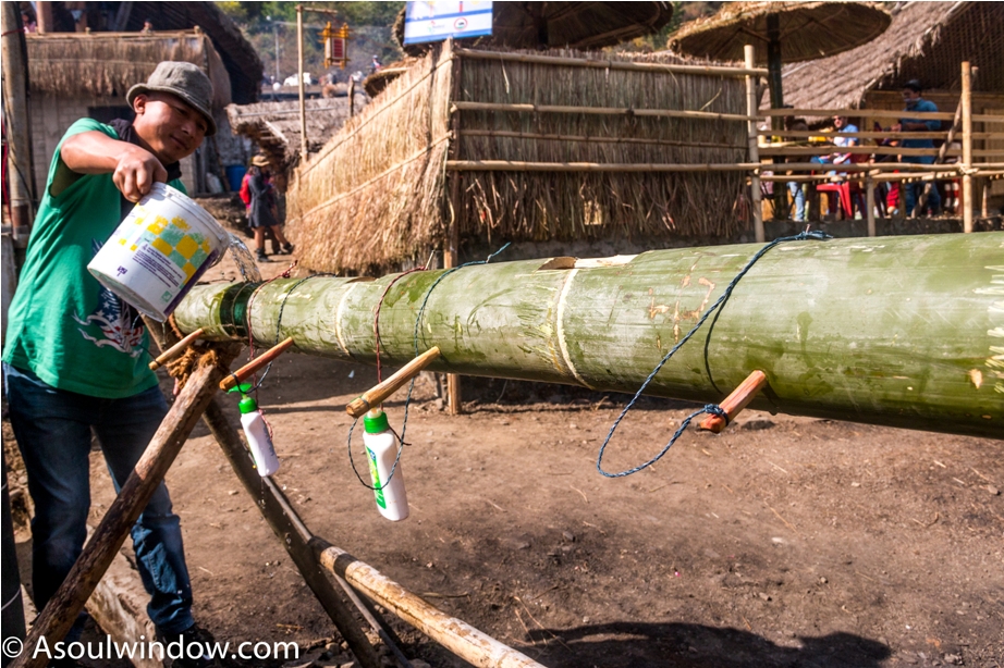 Hornbill festival Nagaland India bamboo wash basin