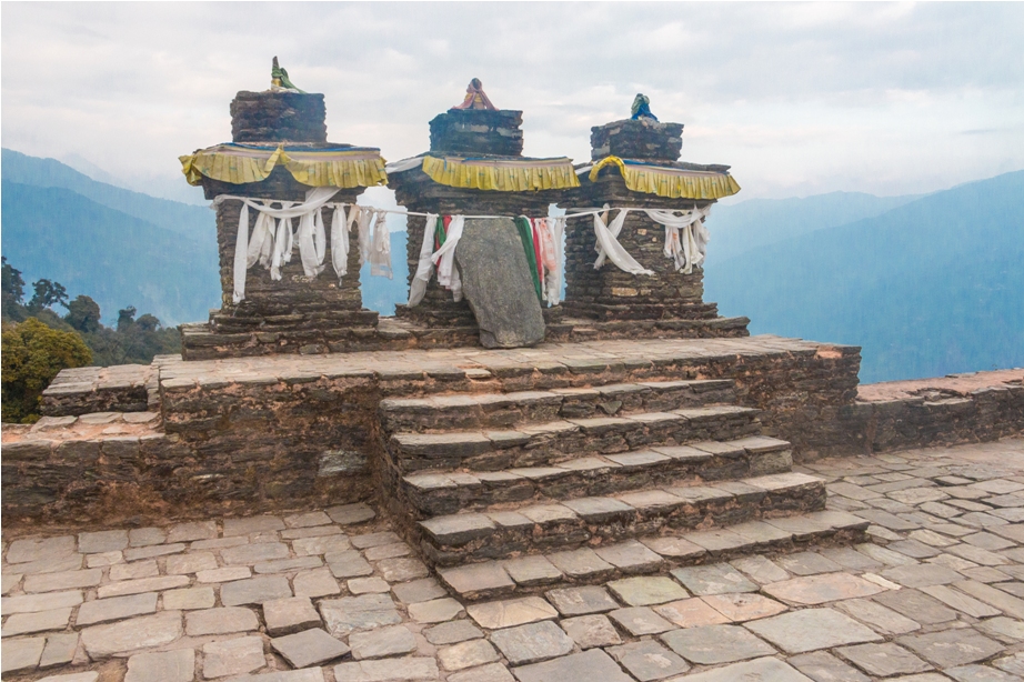 The three ancient chorten in Rabdentse site Pelling West Sikkim