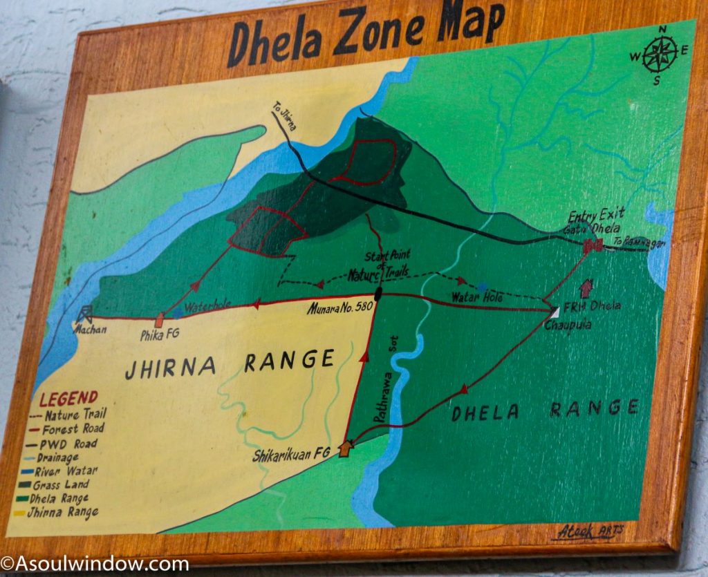 Dhela Zone Map Jim Corbett National Park, Ramnagar, Uttarakhand
