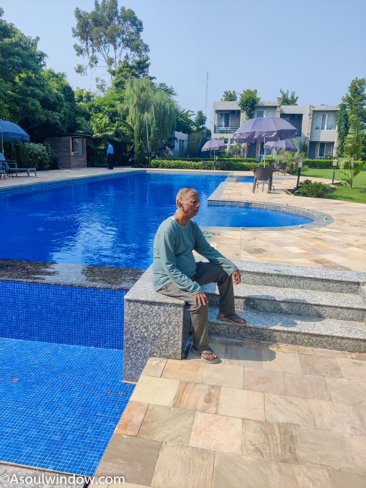Swimming pool of The Golden Tusk Resort near Jhirna Zone