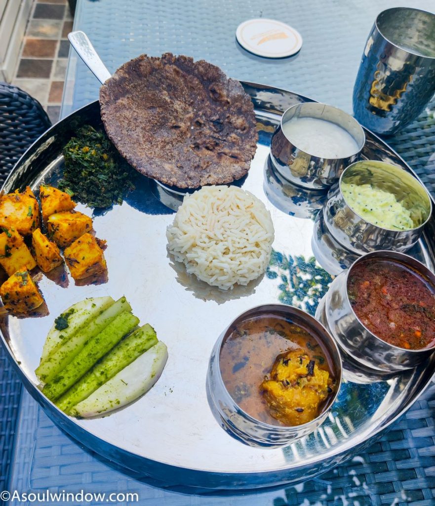 Food of Uttarakhand. Kumauni Food Thali at The Golden Tusk, Jhirna Zone Resort