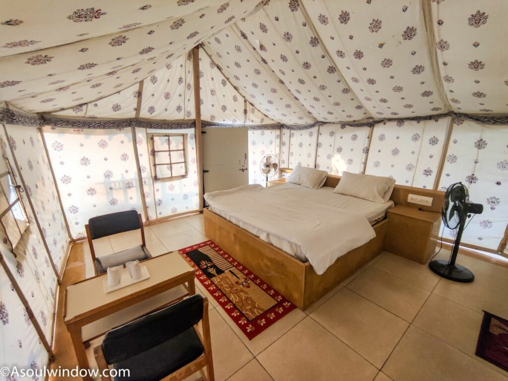 Rooms of Pal Rajah Desert Camp and Resort Jaisalmer , Khuri sand dunes