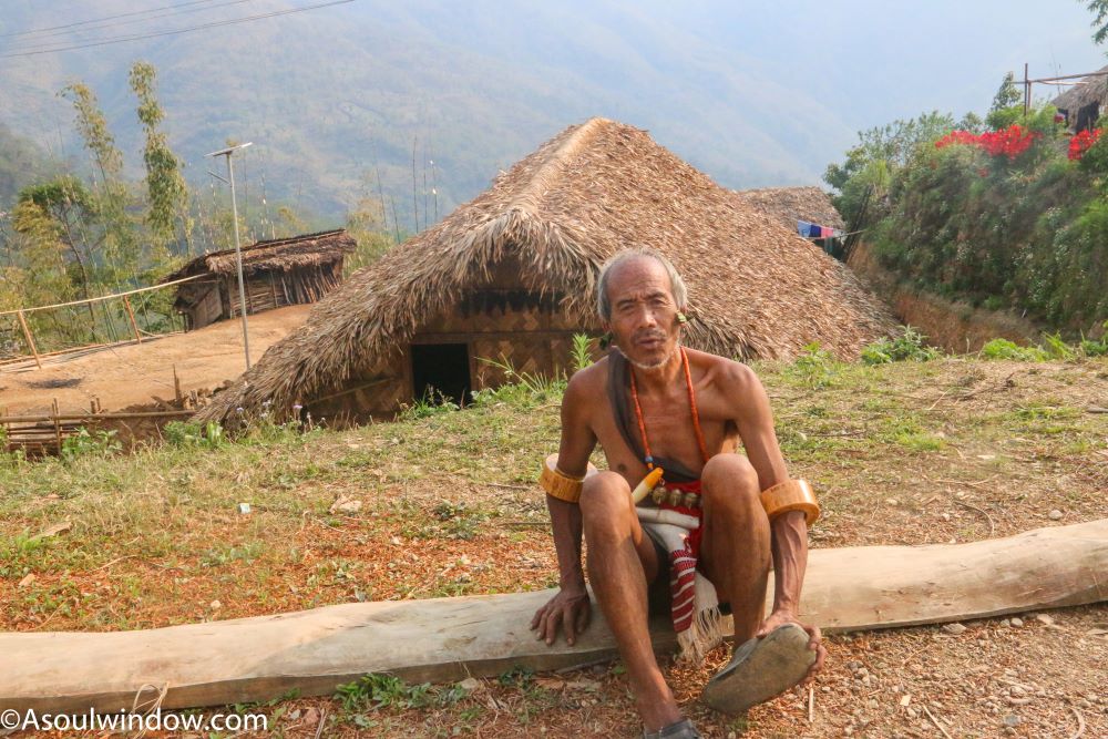 Wancho man in Wancho village known as Konsa. Near Longding, Arunachal Pradesh, North East India