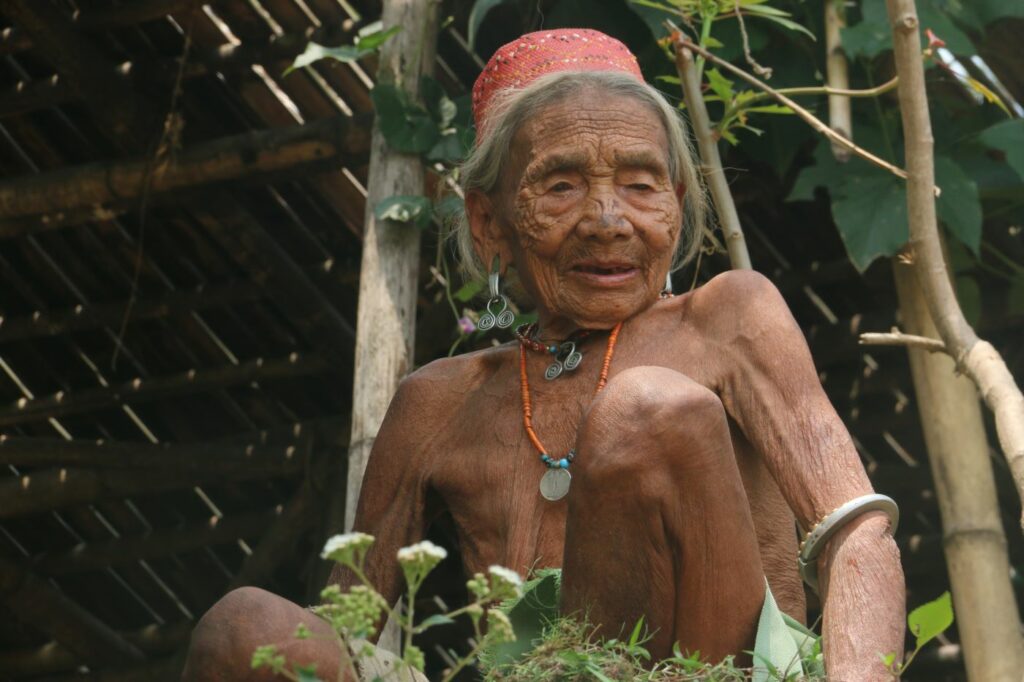 Upper Nocte Woman in Laho Village near Khonsa. Arunachal Pradesh