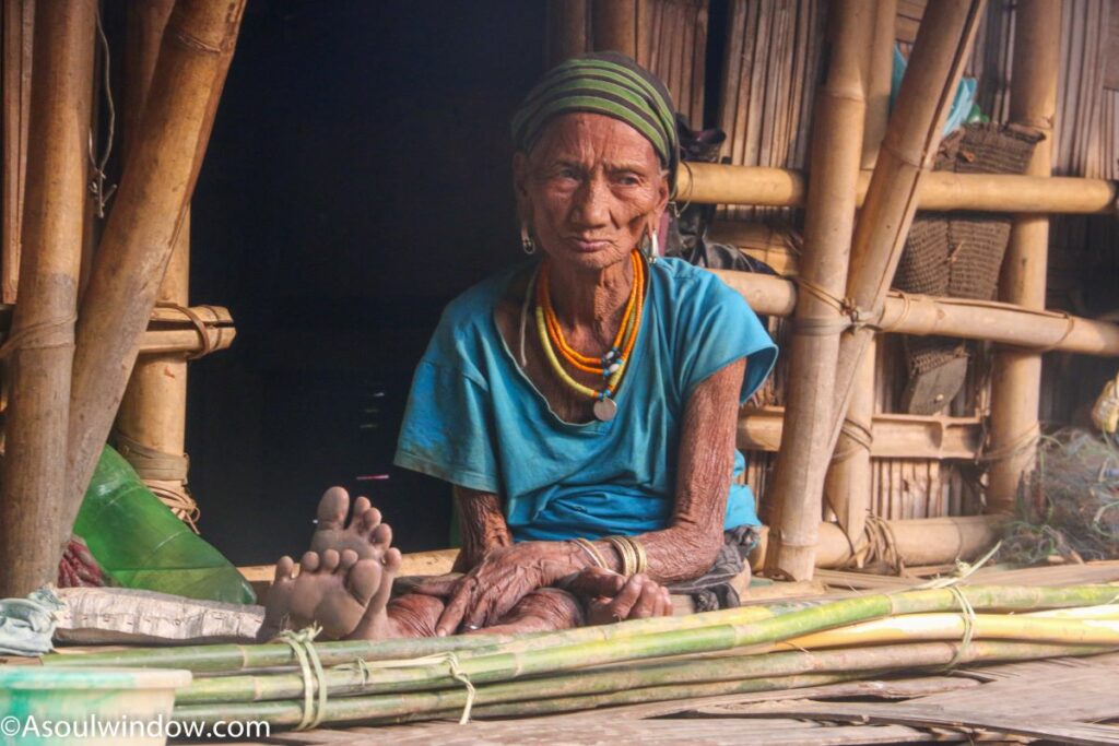 Upper Nocte Tribe woman in Laho Village near Khonsa town. Arunachal Pradesh