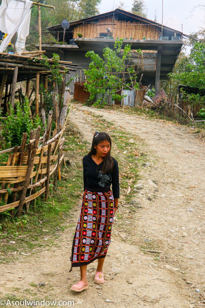 An Ollo Nocte girl in traditional attire. Lazu Village near Khonsa