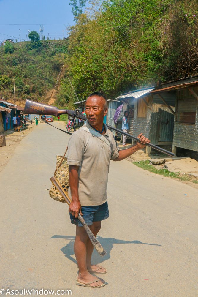 Wancho man in Pongchau village. On the way from Longding to Konsa. Arunachal Pradesh