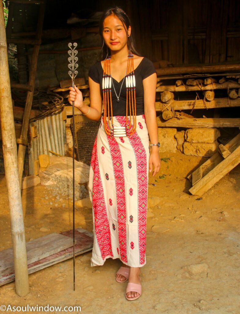 An upper Nocte girl in traditional dress. Laho village, Khonsa, Arunachal Pradesh