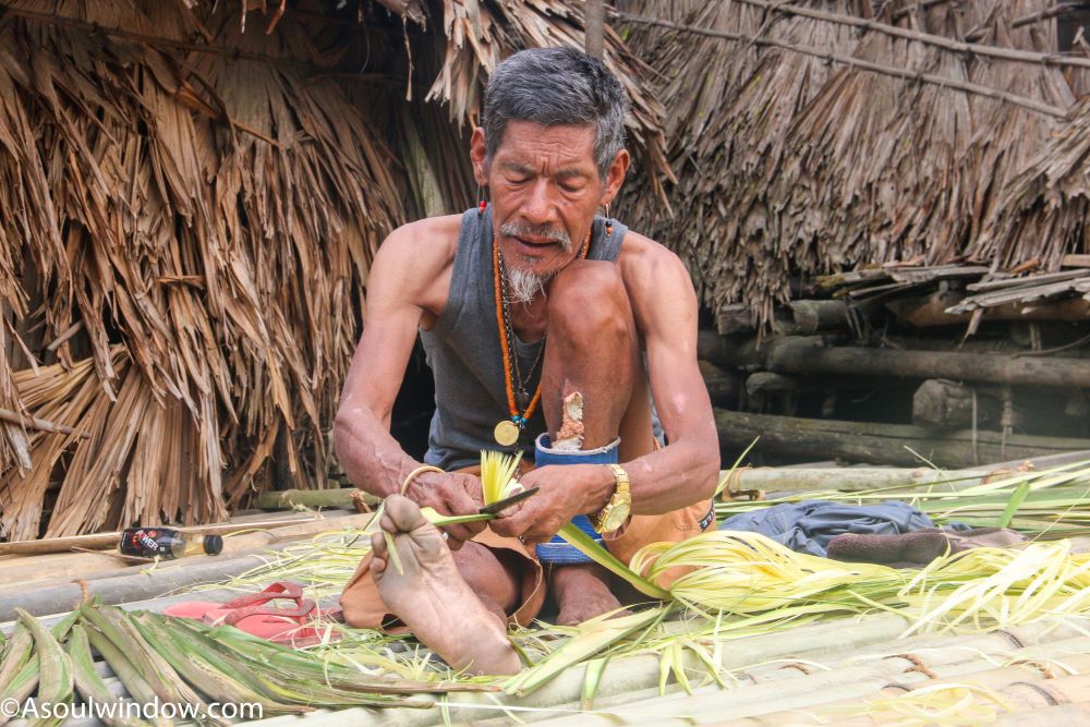 Ollo Nocte Tribe man preparing for Woraang festval in Lazu village near Khonsa. 
