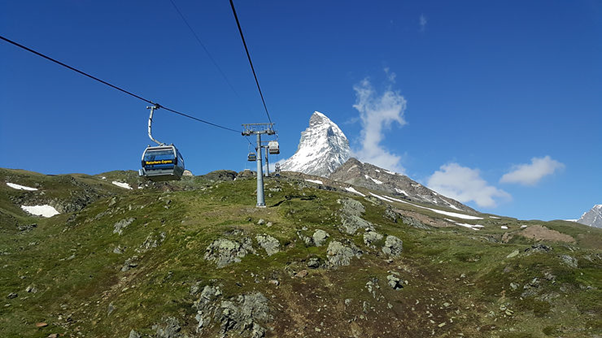 Cable Car ride  Gondola ride Matterhorn Glacier Paradise Zermatt Switzerland Europe