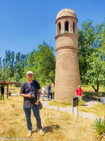 Minaret of the Prophet Khyzyr in Sayram Shymkent Kazakhstan Central Asia