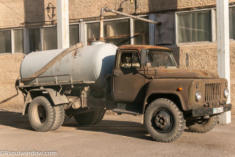 Soviet era vehicle Shymkent Brewery Kazakhstan Central Asia