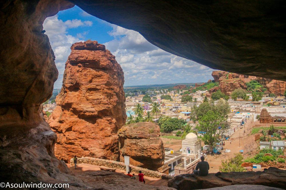 Rock cut Badami caves in Karnataka